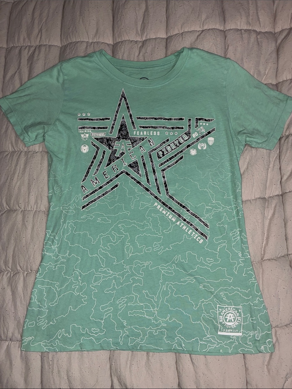 American Fighter Seafoam Green Star Graphic Short Sleeve Tee